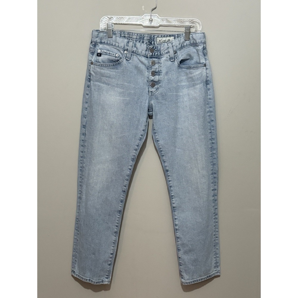 Women's Light Blue High-Rise Button-Fly Cropped Jeans